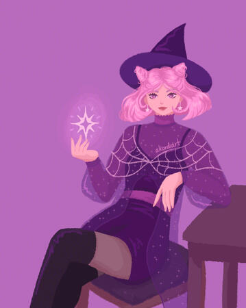 lounging witch